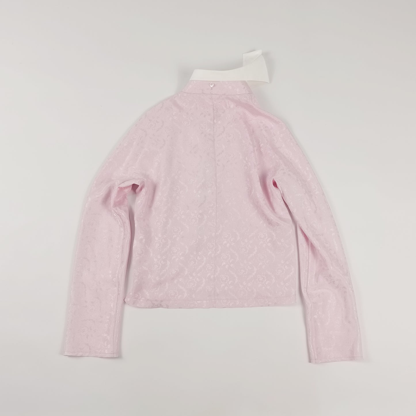 Light Pink Double Collar Chinese Frogs Jaquard Shirt