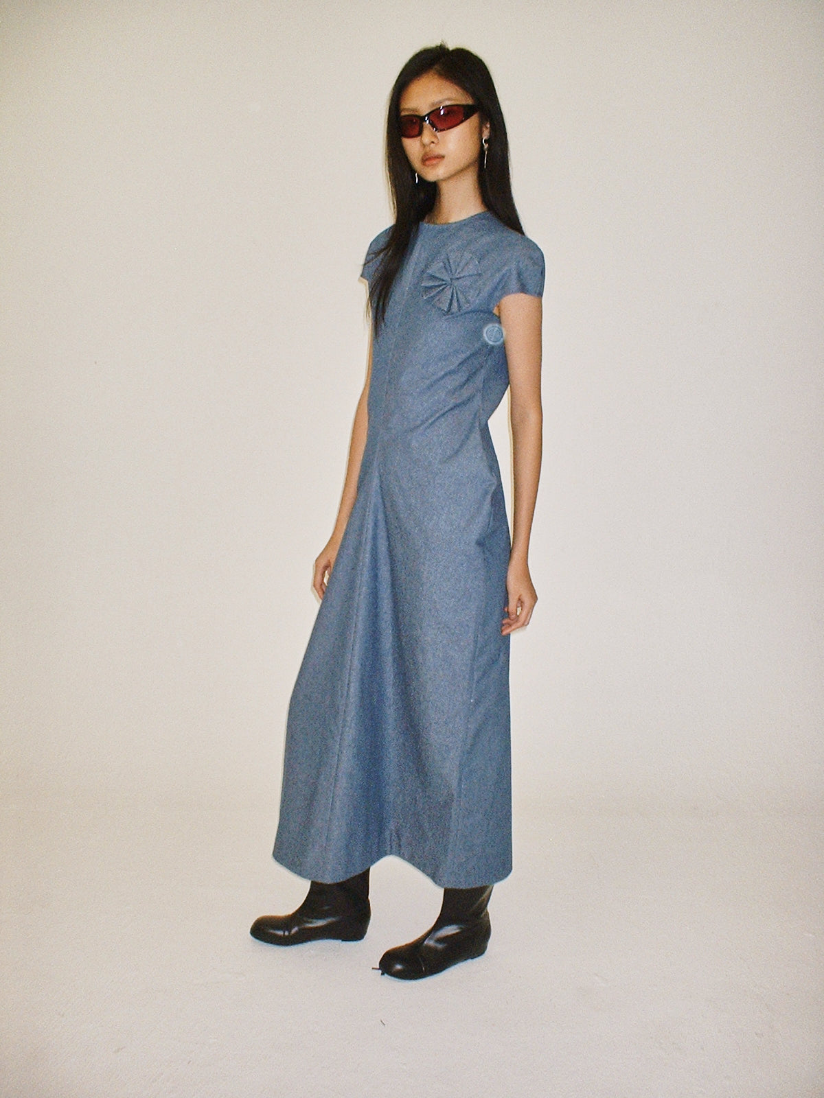 Denim Zheshan bias cut dress