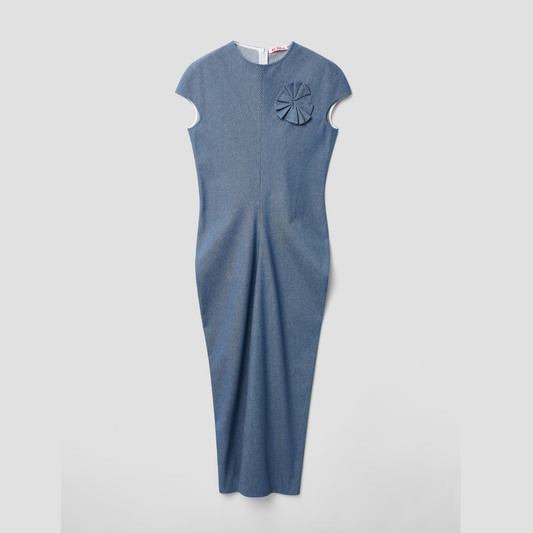 Denim Zheshan bias cut dress