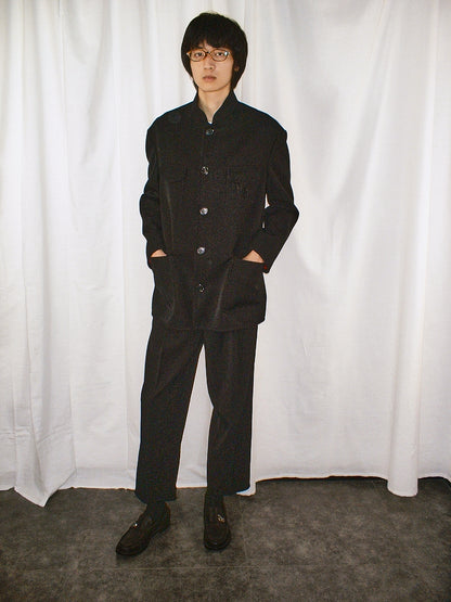 Black Piping mandarin collar jacket