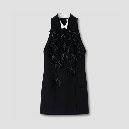 Black Butterfly Collar Dress