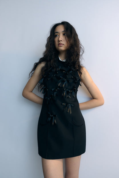 Black Butterfly Collar Dress
