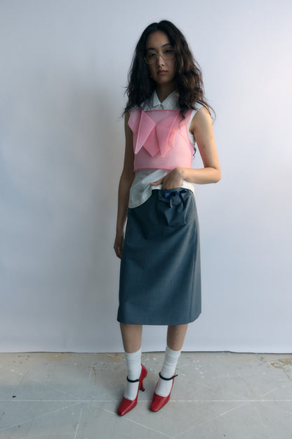 Grey Hebao Midi Skirt