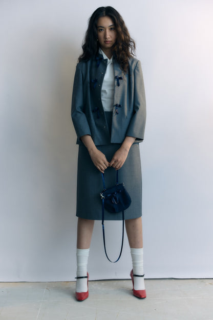 Grey Hebao Midi Skirt