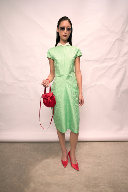 Green Bias Cut Slim-fit Dress