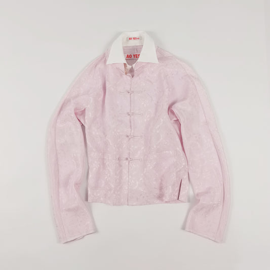 Double Collar Chinese Frogs Jaquard Shirt