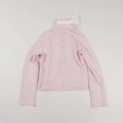 Light Pink Double Collar Chinese Frogs Jaquard Shirt