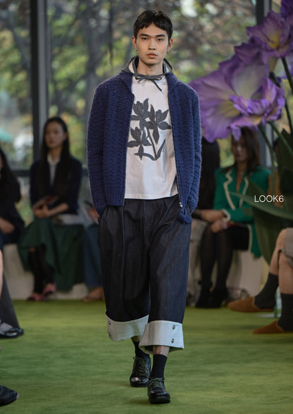 Denim Palazzo Capri Pants