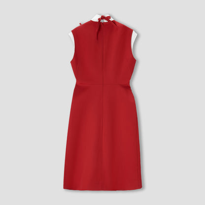 Red Ribbon tie Thurman midi dress