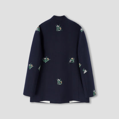 Embroidery mandarin collar jacket