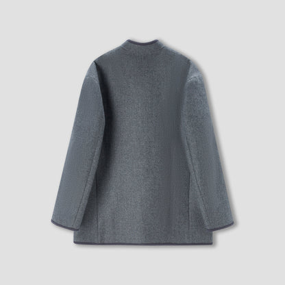 Grey Piping mandarin collar jacket