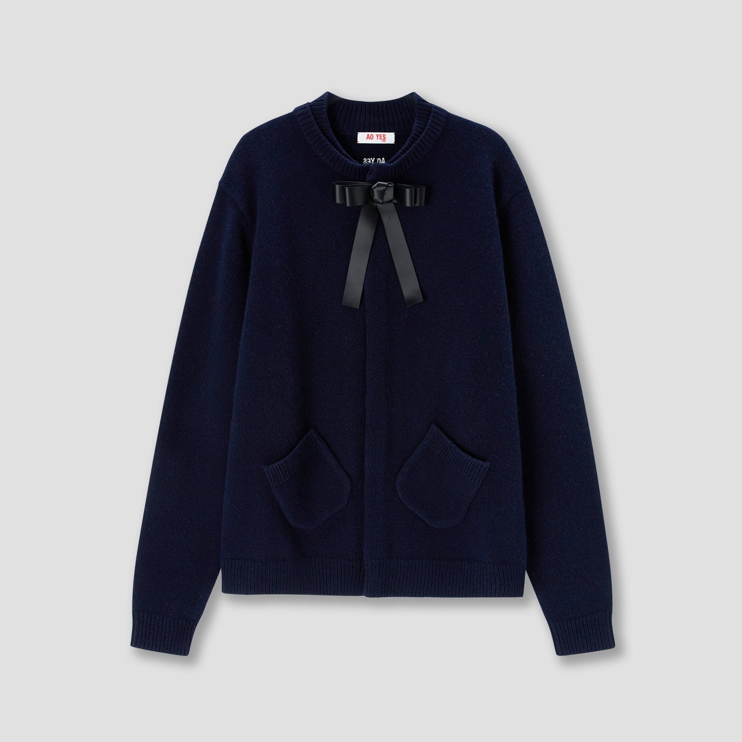 Navy Ribbon tie cardigan