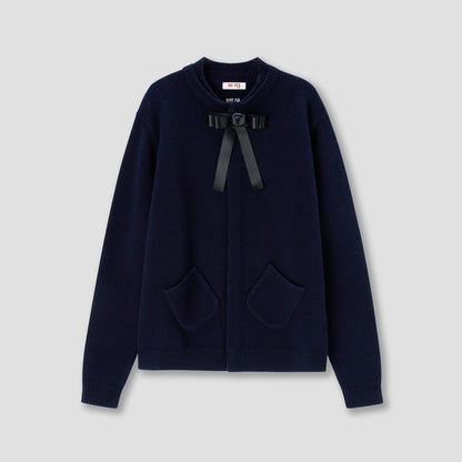 Navy Ribbon tie cardigan