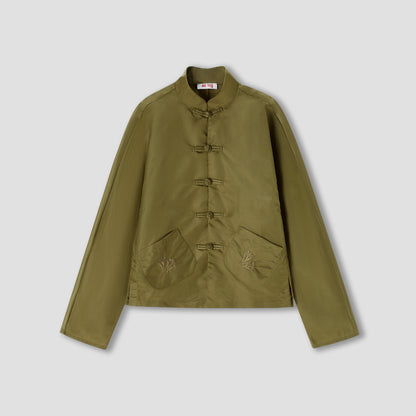 Olive green Tang shirt jacket