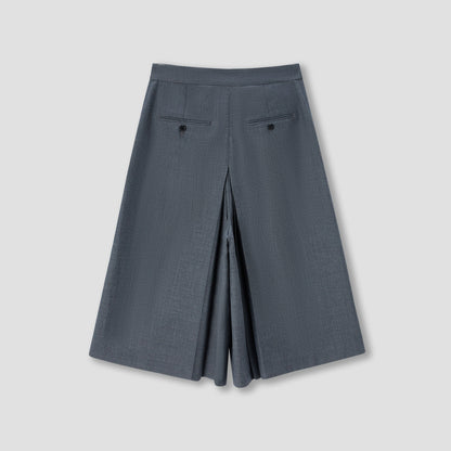 Grey Pleated culottes trousers