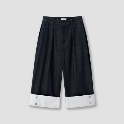 Denim Palazzo Capri Pants