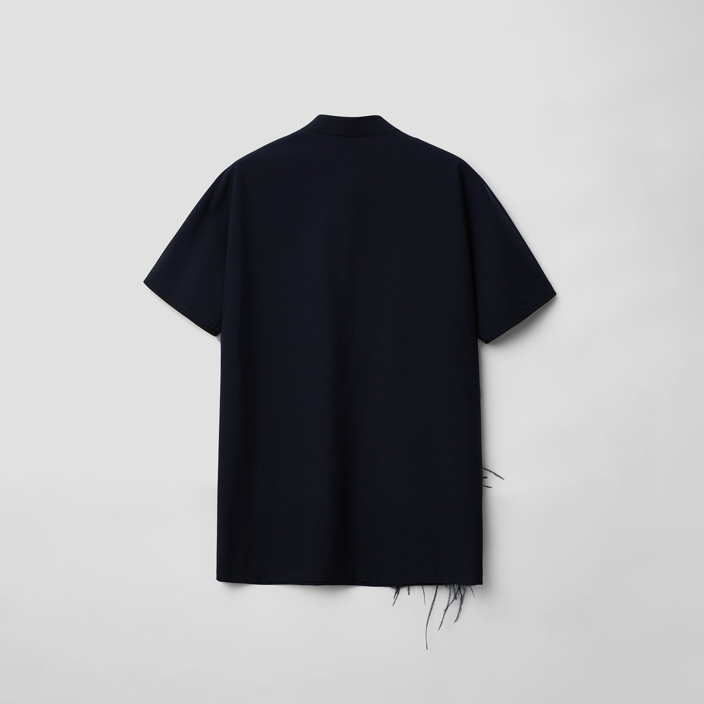 Navy Feather Qipao shirt