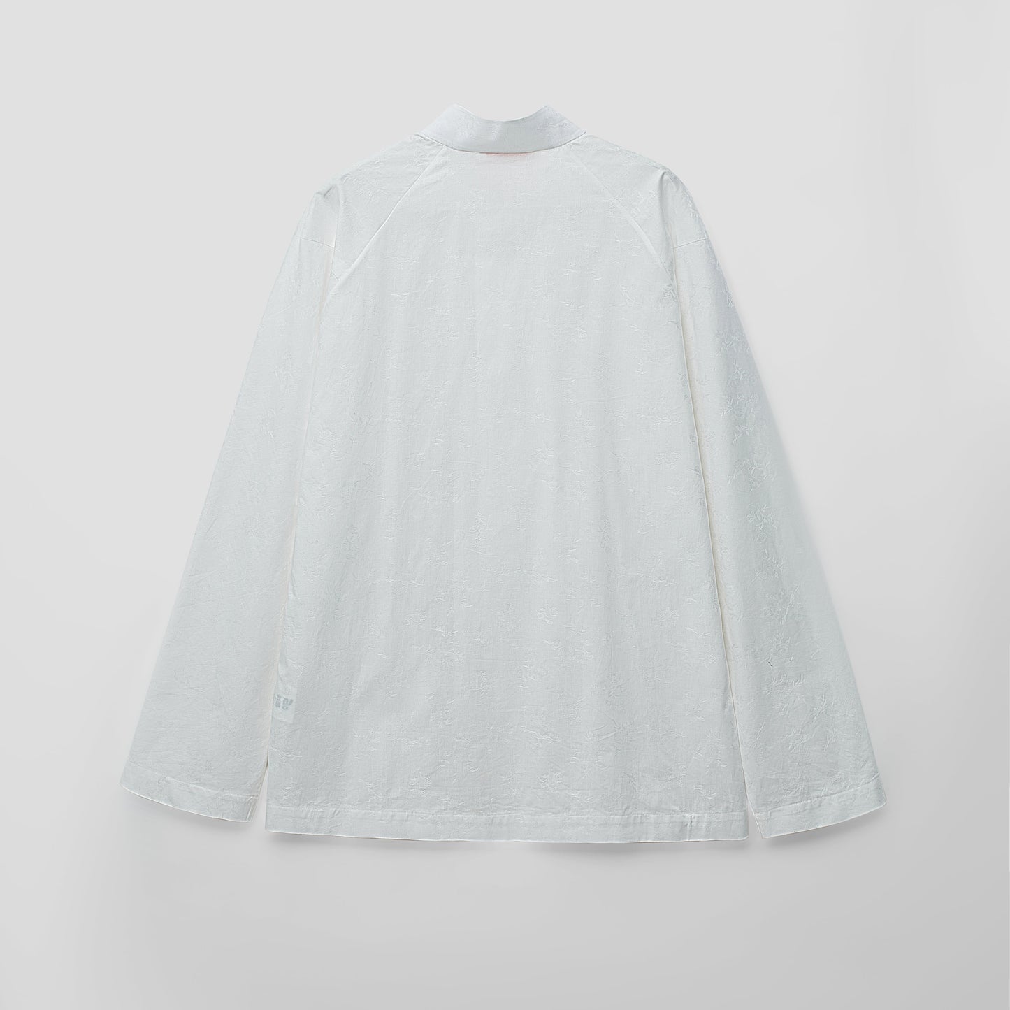 White stand collar shirt