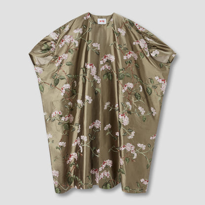 Beige Floral Sleeves Robe