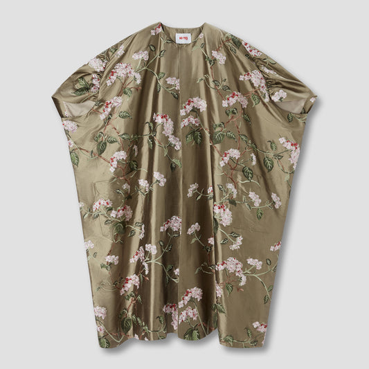 Beige Floral Sleeves Robe