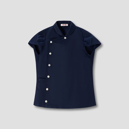 Navy Floral Sleeves Top