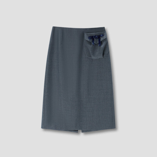 Grey Hebao Midi Skirt