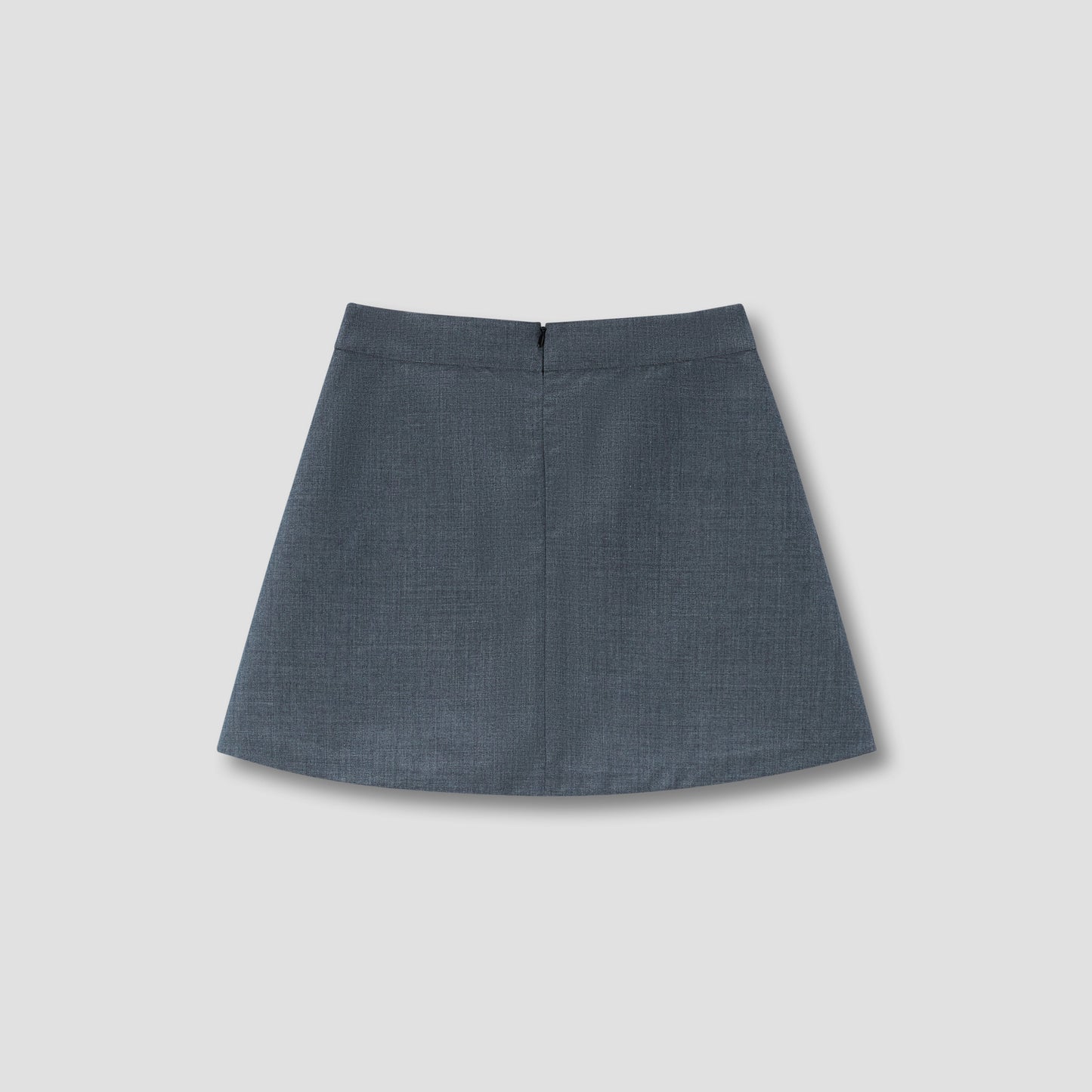 Grey Tucked Mini Skirt