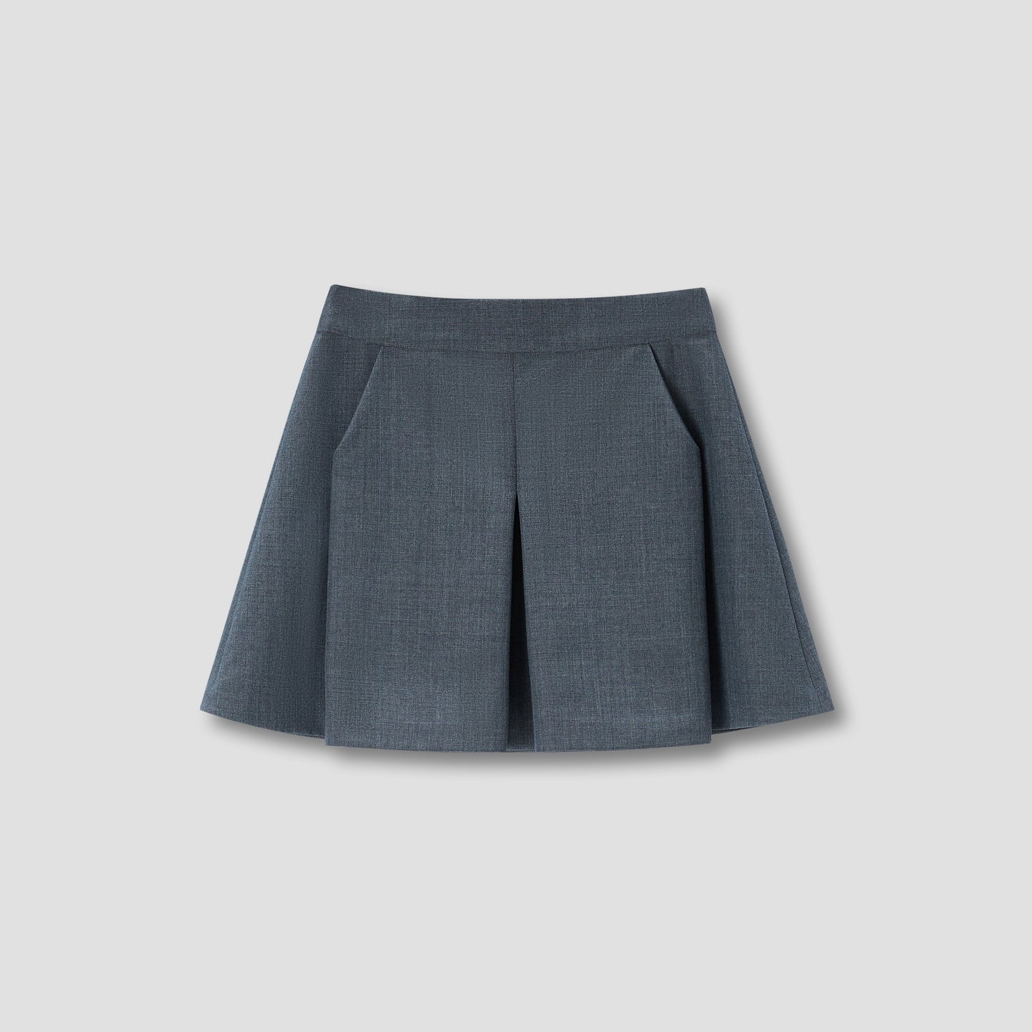 Grey Tucked Mini Skirt