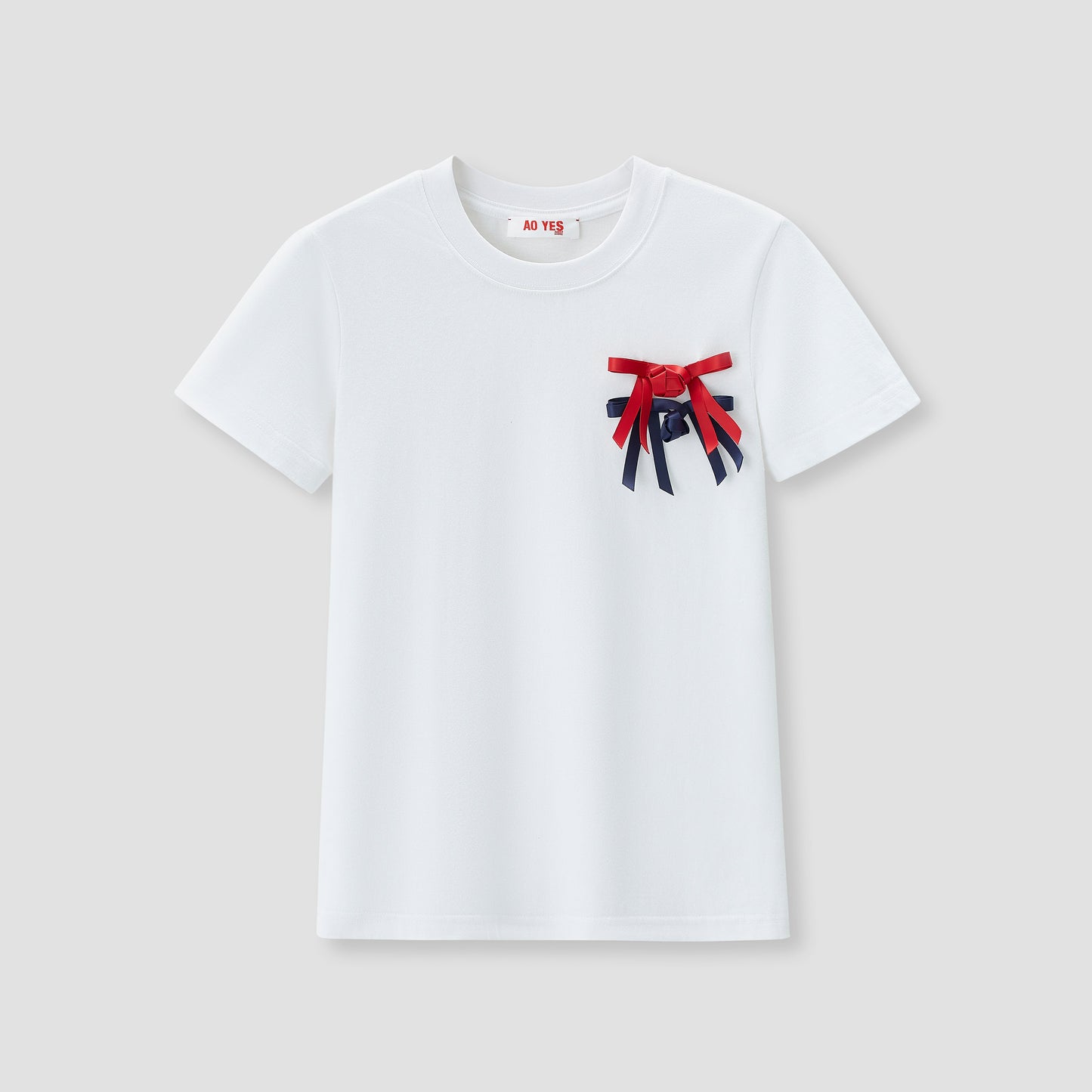 White Pankou Ribbon Tie T-shirt