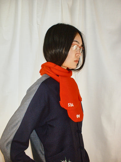 Red Knit Scarf gloves