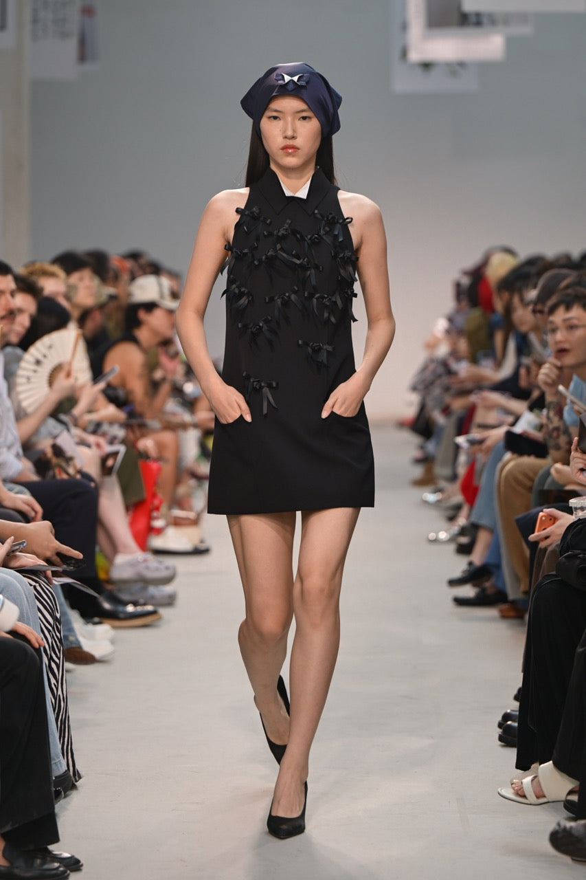 Black Butterfly Collar Dress