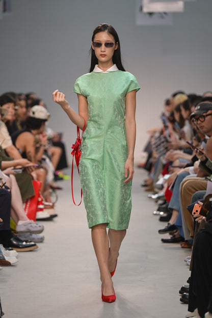 Green Bias Cut Slim-fit Dress